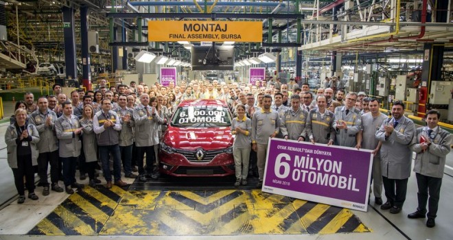 Oyak Renault, 6 milyonuncu otomobilini üretti