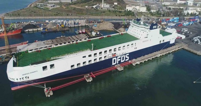 450 TIR taşıma kapasitesine sahip dev Ro-Ro gemisi sefere çıktı
