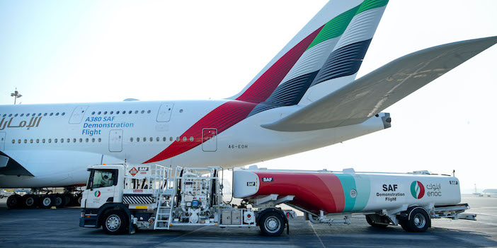 Emirates, %100 Sürdürülebilir Havacılık Yakıtı ile A380 gösteri uçuşu gerçekleştiren dünyanın ilk havayolu şirketi oldu